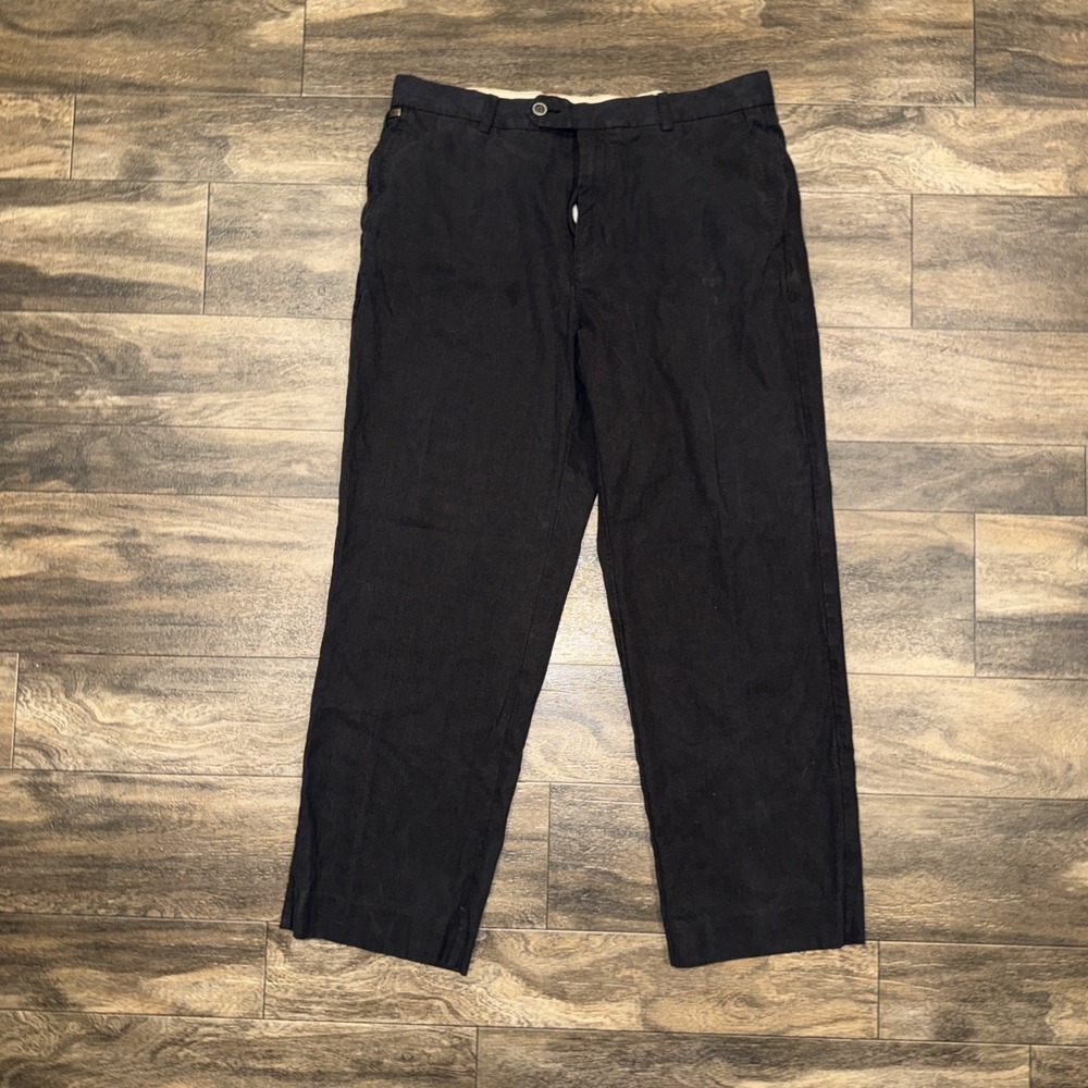 Tommy Bahama Silk Relaxed Fit Casual Dress Pants Men's Size 34x30 Black Summer